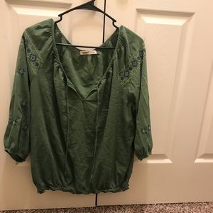 Old Navy Green Embroidered Top